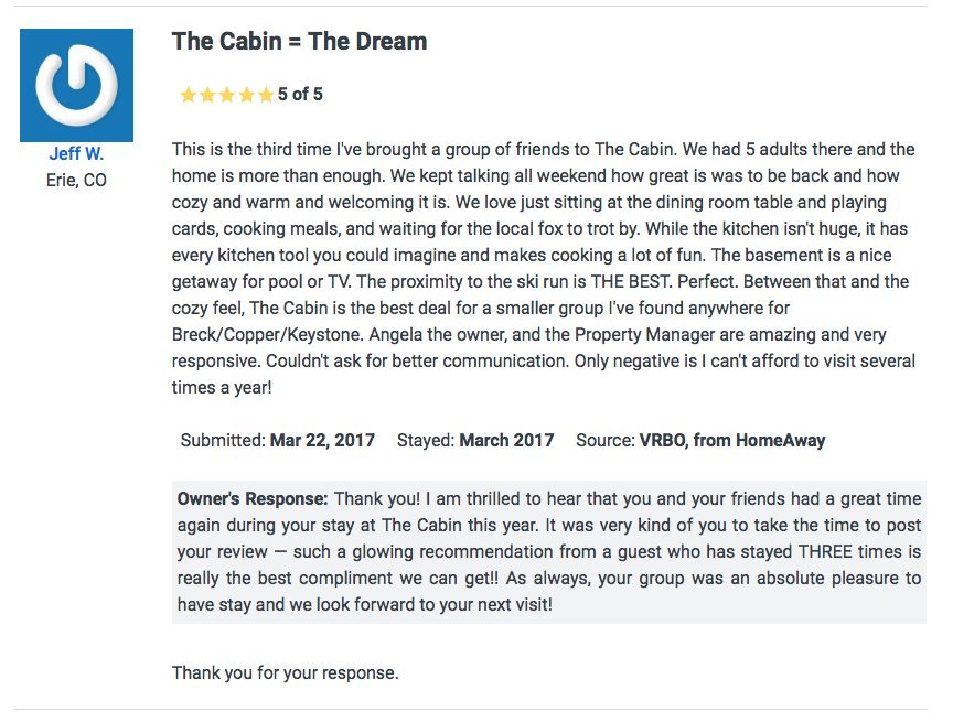 The Cabin Breckenridge guest review