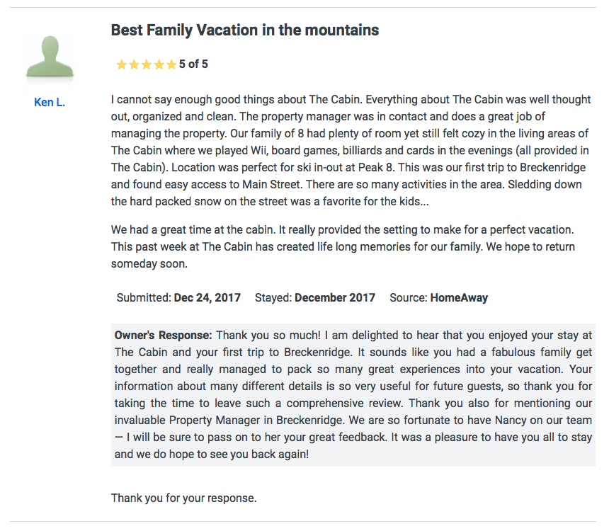 The Cabin Breckenridge guest review