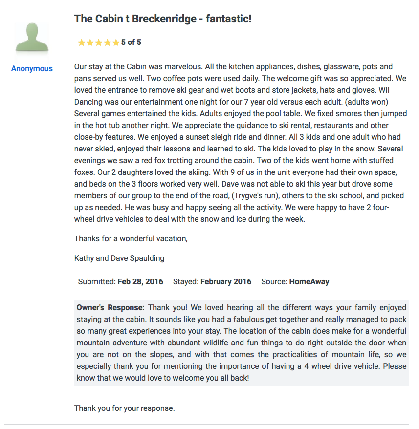 The Cabin Breckenridge guest review